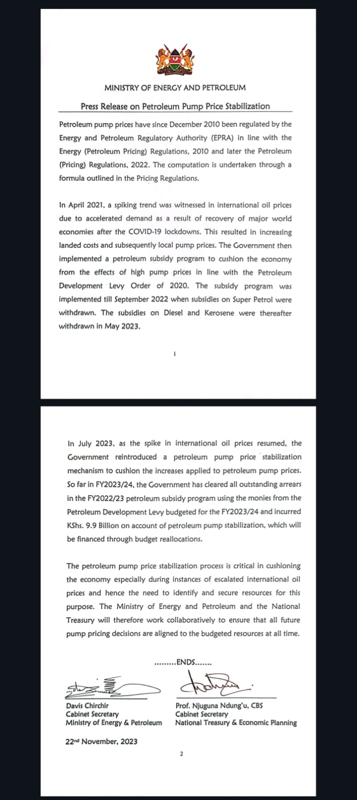 PRESS RELEASE